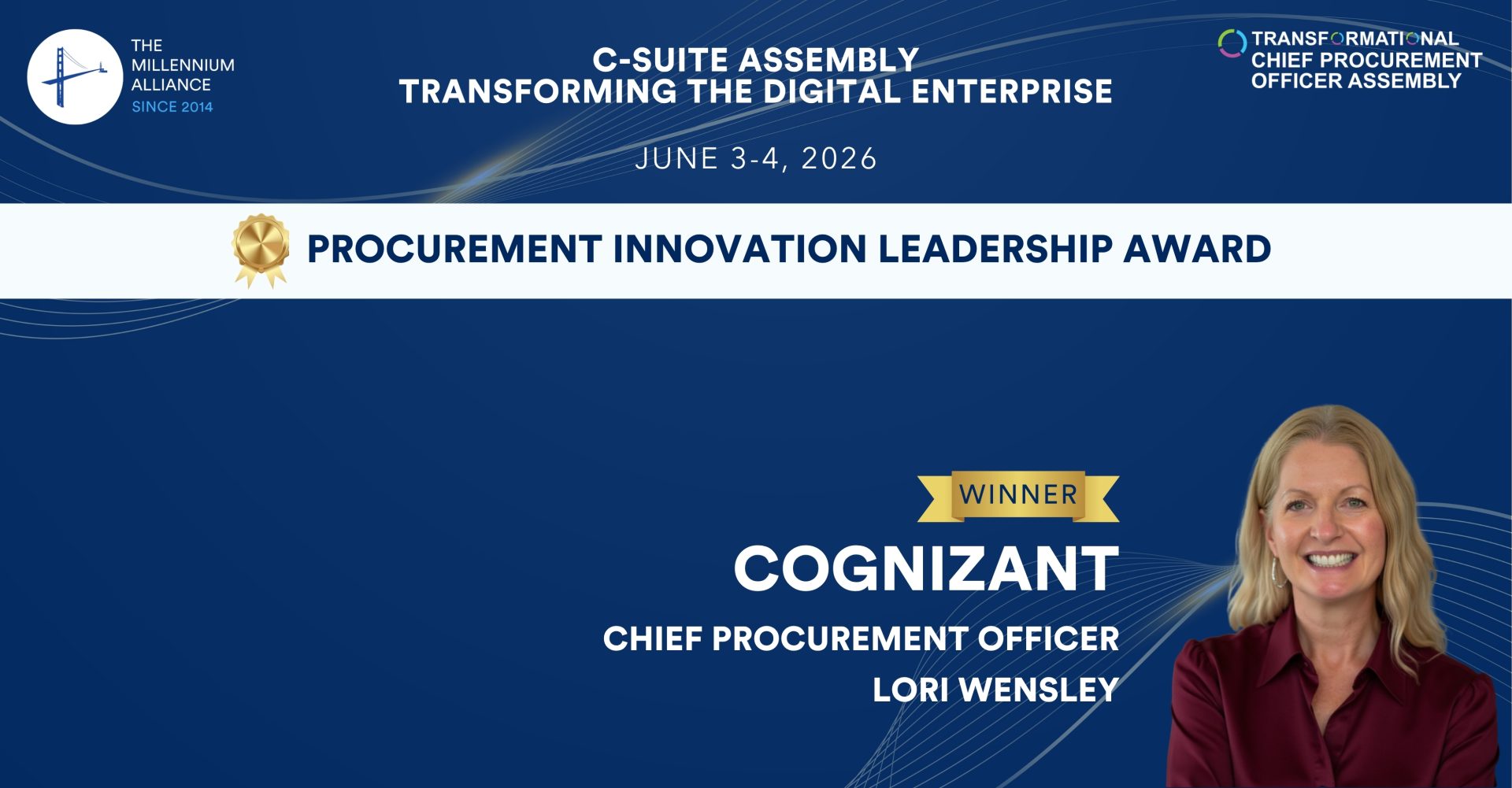 Lori Wensley, Chief Procurement Officer at Cognizant, Recognized with the Procurement Innovation Leadership Award!
